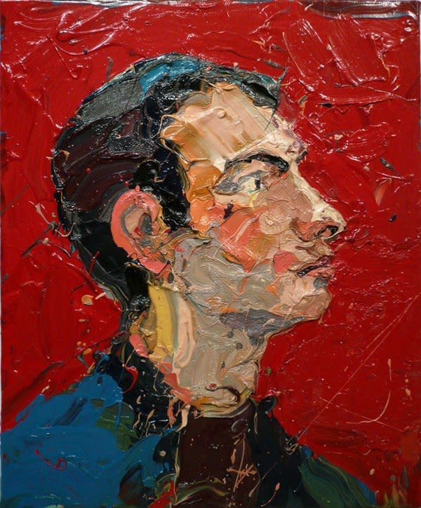 <span class="artist"><strong>Paul Richards</strong></span>, <span class="title"><em>Will with red background</em>, 2007</span>