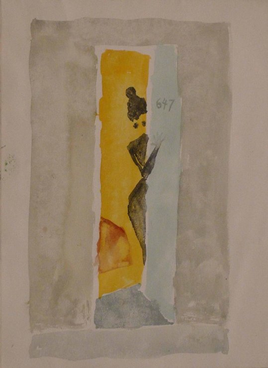 <span class="artist"><strong>Peter Potworowski</strong></span>, <span class="title"><em>Woman in doorway</em>, 1953</span>