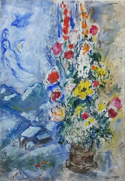<span class="artist"><strong>Marc Chagall</strong></span>, <span class="title"><em>Fleurs de Gstaad, la joie de vivre</em>, 1971</span>