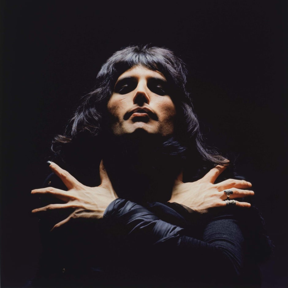 Detail of Mick Rock's "Freddie Mercury (Queen II Album Session), London"