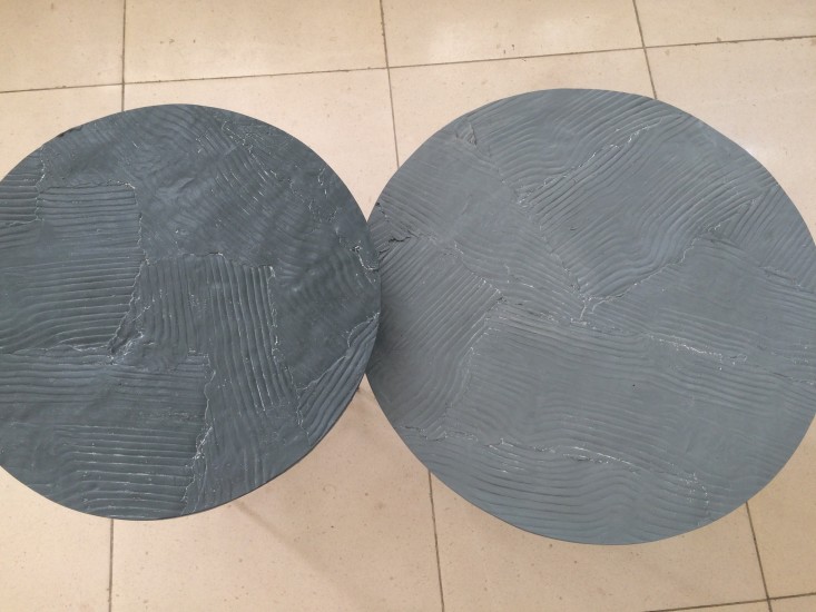 Wooden Table, Grey Circle 2, 2015
