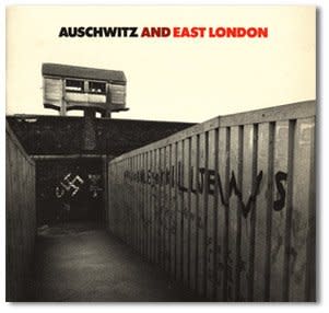 <p>Auschwitz and East London</p><p>Tower Hamlets Arts Project</p><p>Design by Richard Hollis, 1983</p>