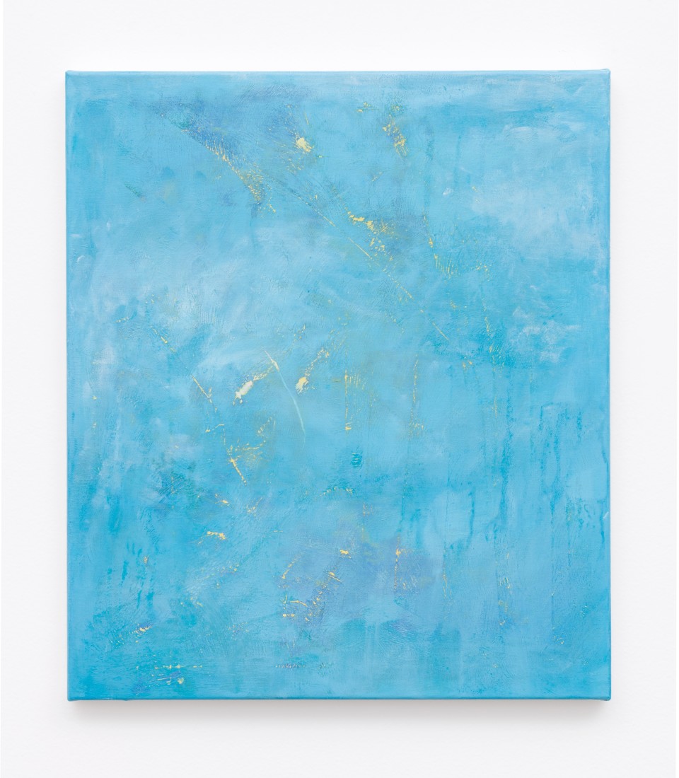 Image: Jean-Baptiste Bernadet  Untitled (Blue), 2018  signed, titled and dated  oil on canvas  17 3/4 x 15 3/8 inches (45 x 39 cm)