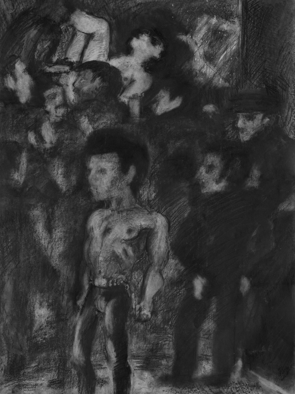 Image: Jimmy Wright  Nightwatch: The Anvil, 1975  graphite on paper  30 x 22 inches (76.2 x 55.9 cm)