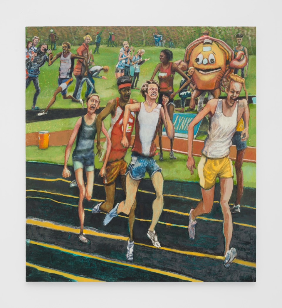 Image: Rob Thom  Untitled (Runners), 2019  oil and wax on canvas  51 x 46 inches (129.5 x 116.8 cm)