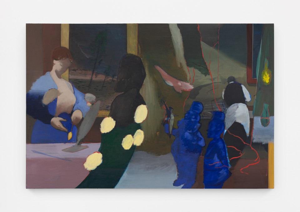 Image: Kenrick McFarlane  Untitled (blue soldiers), 2021  oil on canvas  48 x 72 inches (121.9 x 182.9 cm)