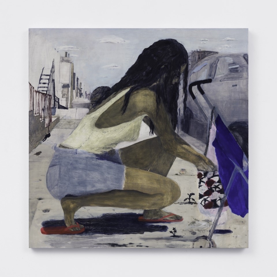 Image: Aubrey Levinthal Drop Off (after Venus de Vienne), 2021 signed, titled and dated verso oil on panel 40 x 40 inches (101.6 x 101.6 cm) (ALe.21.007.40)
