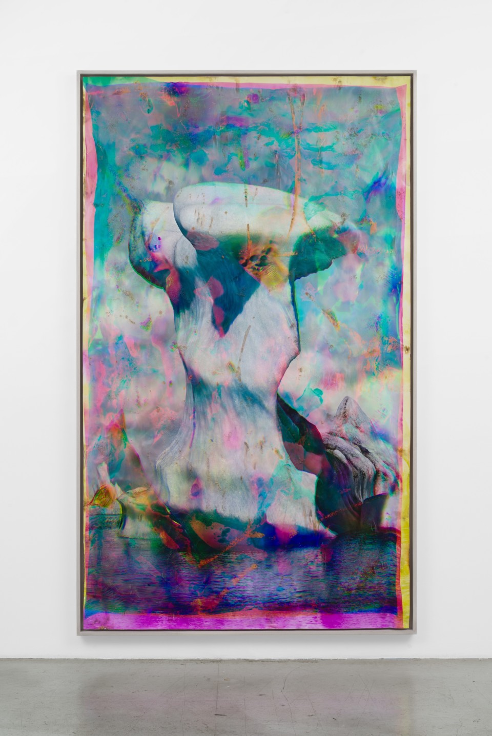 Image: Matthew Brandt  Vatnajökull CMY1, 2018-2020  signed, titled and dated verso  heated chromogenic print, with acrylic varnish and Aqua-Resin support  120 x 72 inches (304.8 x 182.9 cm)
