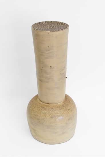 Paul Maseyk Maquette I, 2021 clay, slip, glaze, acrylic (on base) - wood kiln fired 550mm x 300mm (approx)