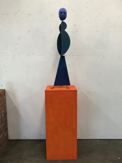 Dirk Zoete, Untitled (Narrow Blue) - sculpture at the left, 2023