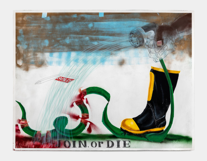 Pat Phillips, Untitled “join or die” / “shower mode”, 2022