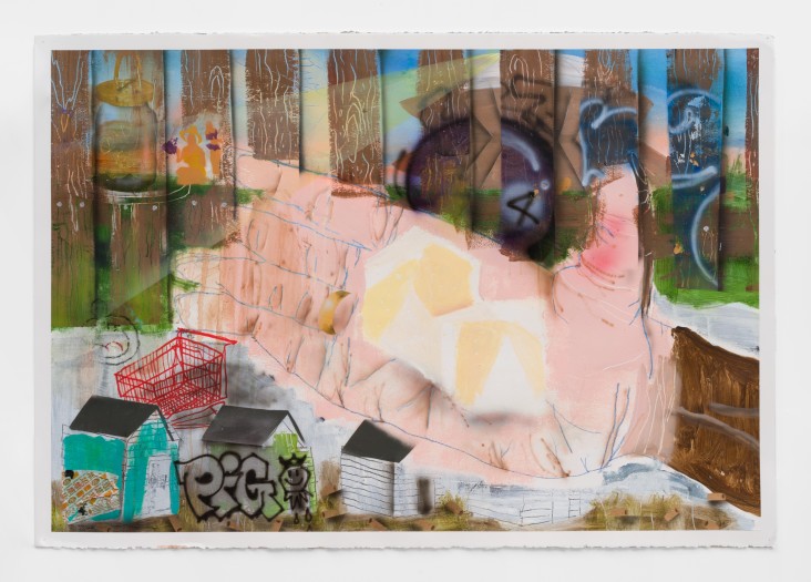 Pat Phillips, Untitled (glitter paint always fuckin' up / I can't be getting caught up....I have an art show), 2018