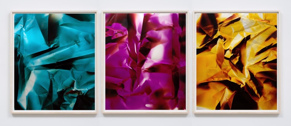 Ellen Carey, Dings & Shadows YMC (triptych), 2012
