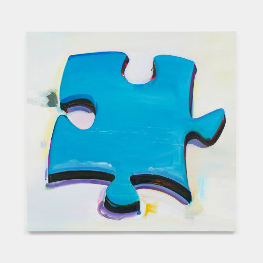 Chase Wilson, Americana Extravaganzoid: Table Edge World of False Empire: Window Time Thoughts of the Center Game of Spirit: Seeing Into the Negative (6b-Seeing Ground, or observation of Sky Blue Puzzle Piece for Kent Oconnor), 2021