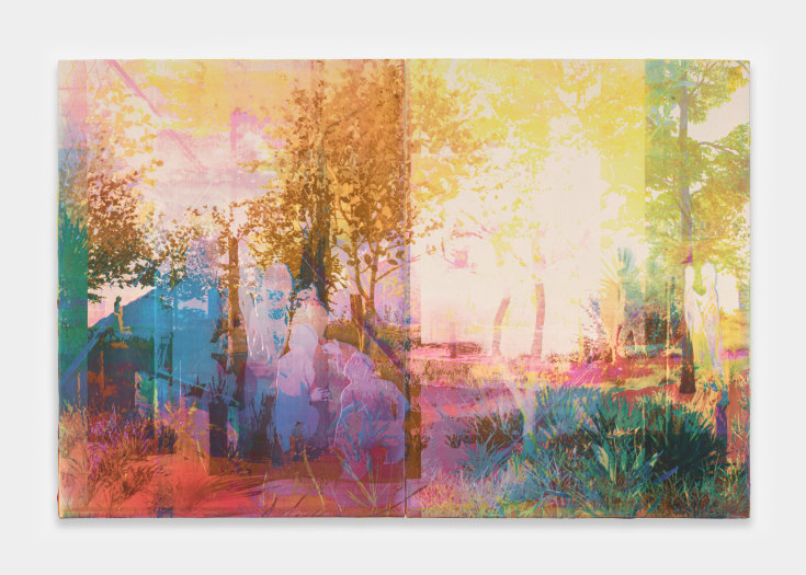 Zoe Walsh, Study A for Light answers only light before the breeze (diptych), 2023