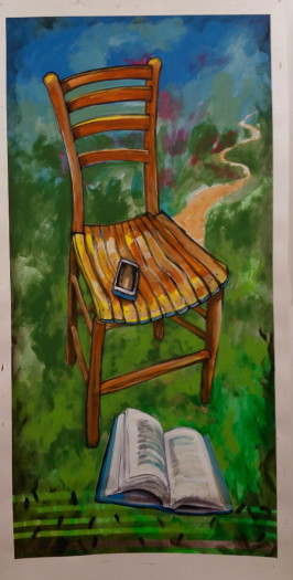 E. Tilly Strauss, Wood chair with many paths, 2015