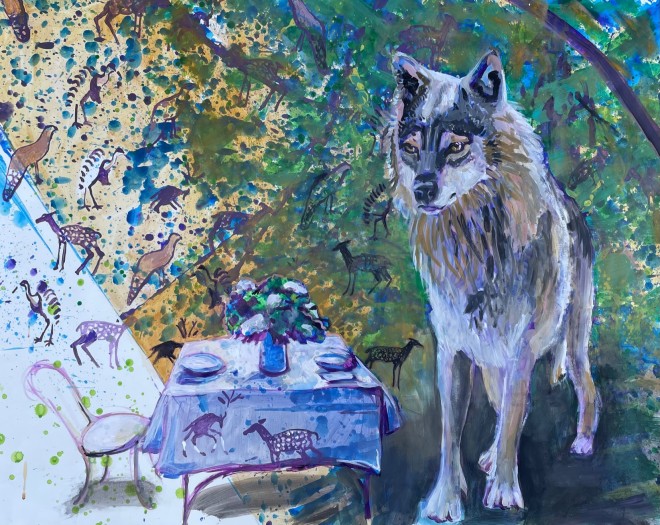E. Tilly Strauss, A Wolf- Invite to Dine, 2021