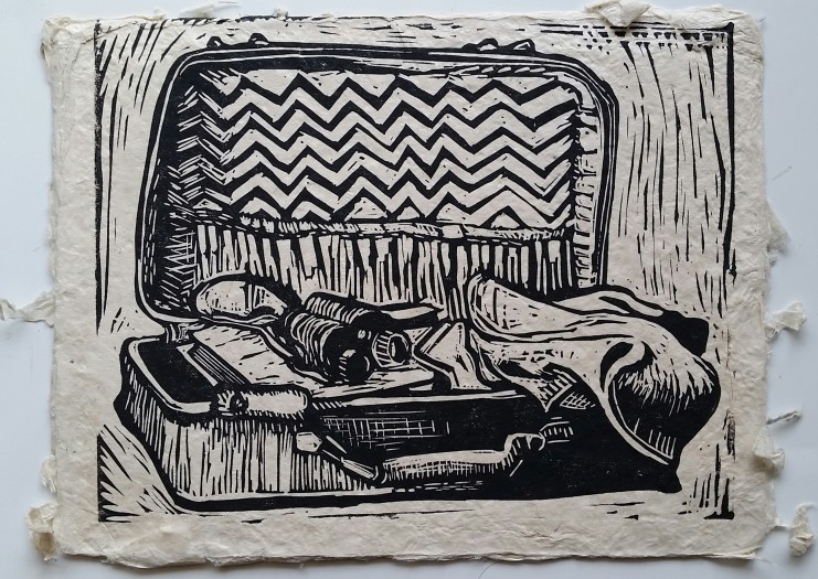 E. Tilly Strauss, Suitcase and Binoculars, 2017