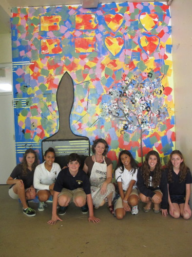 E. Tilly Strauss, Middle School Coillaborative Mural, 2012