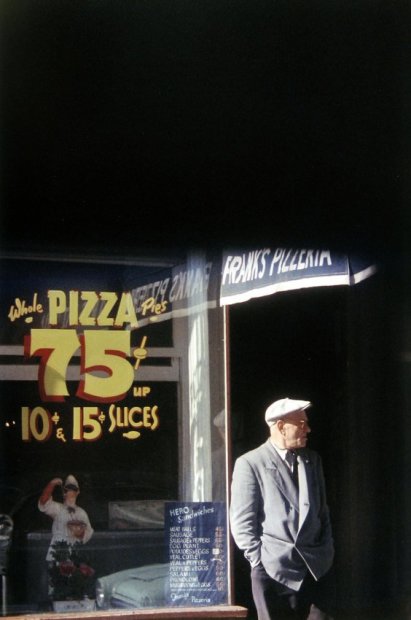 Saul Leiter Pizza Paterson chromogenic print 14 x 11 inches35.6 x 27.9 cms