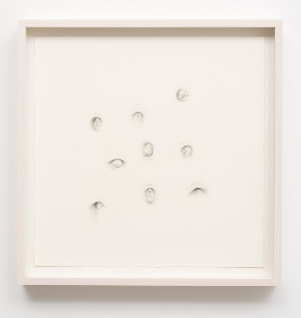 Aurel Schmidt Untitled (Belly Button) pencil, colored pencil on paper paper size: 15 x 15 inches framed size: 17 x...