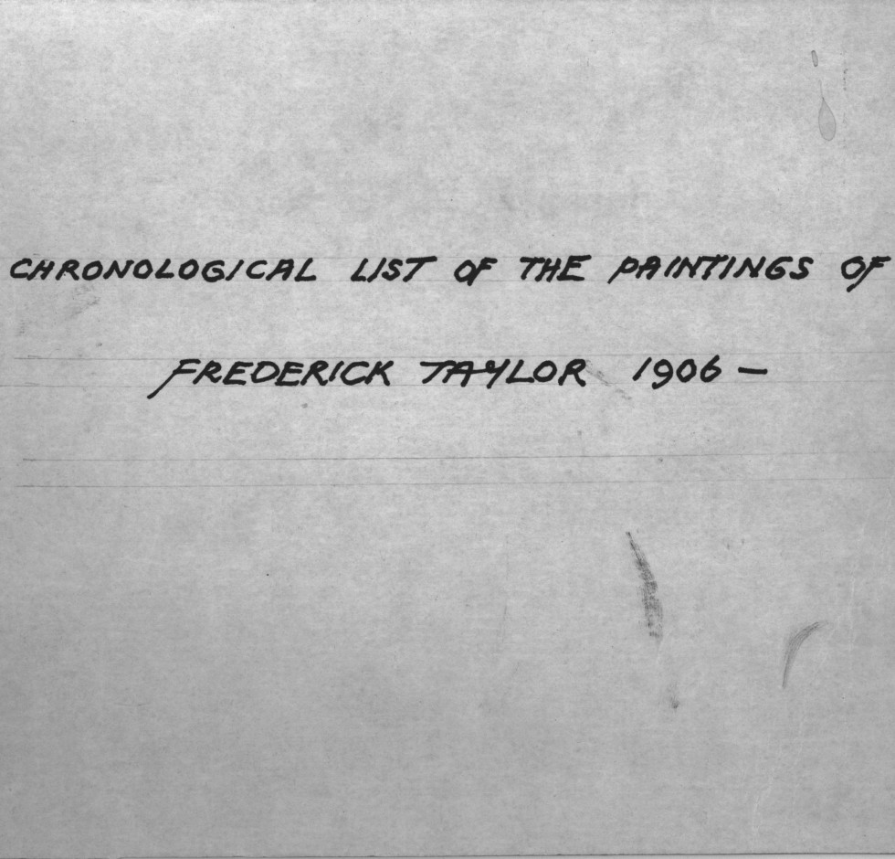 Frederick Taylor Inventory Project