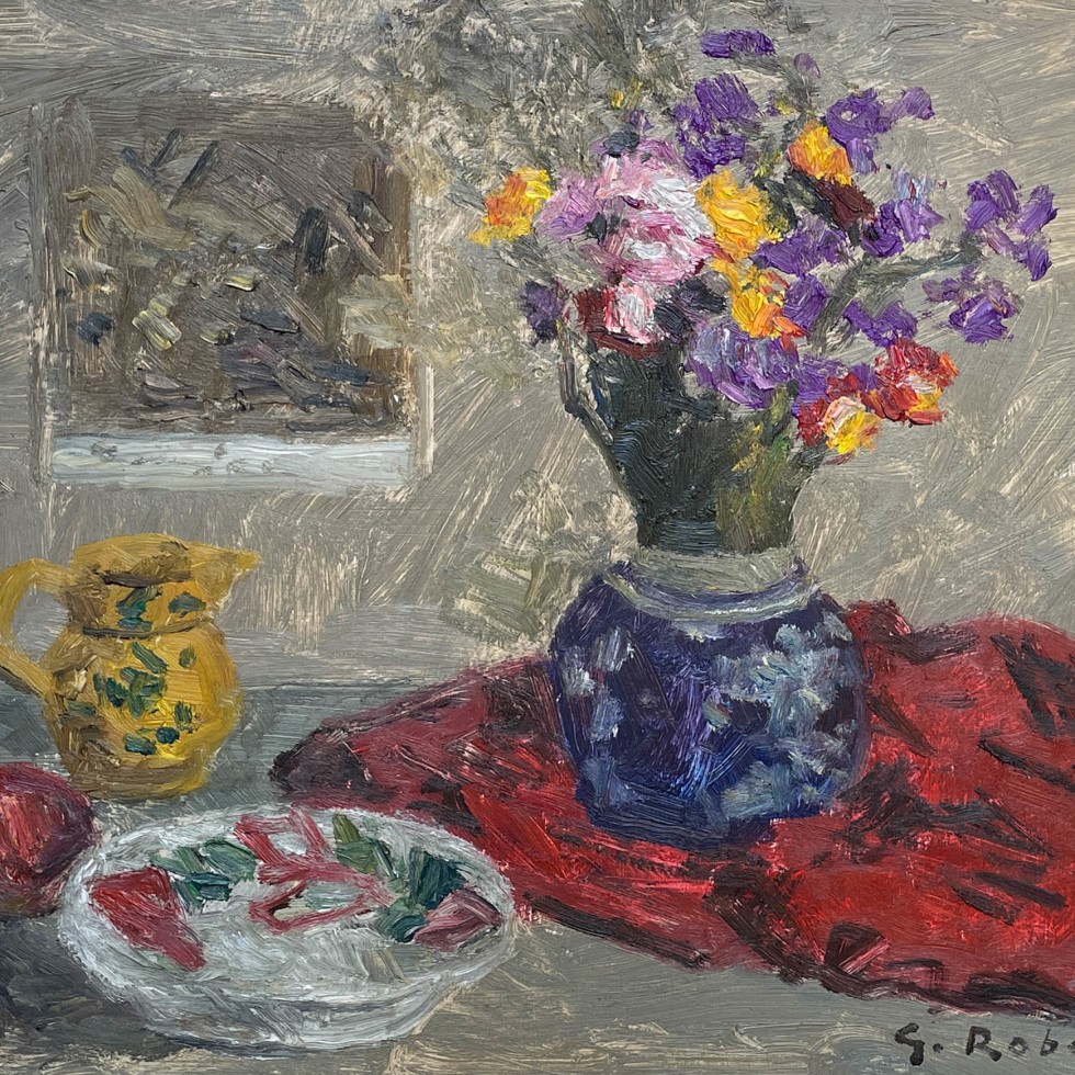 Still Life with Red Tablecloth-Goodridge Roberts