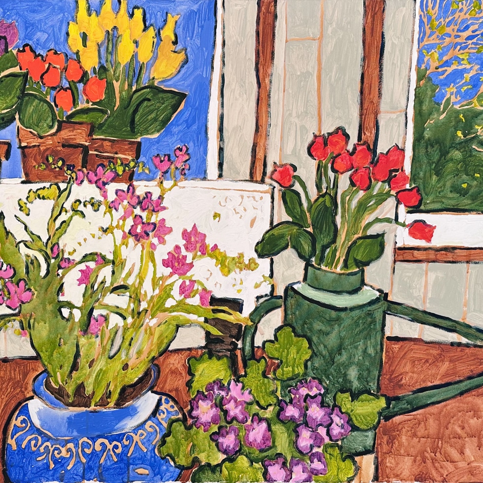 Still Life with Freesias-Claude A. Simard