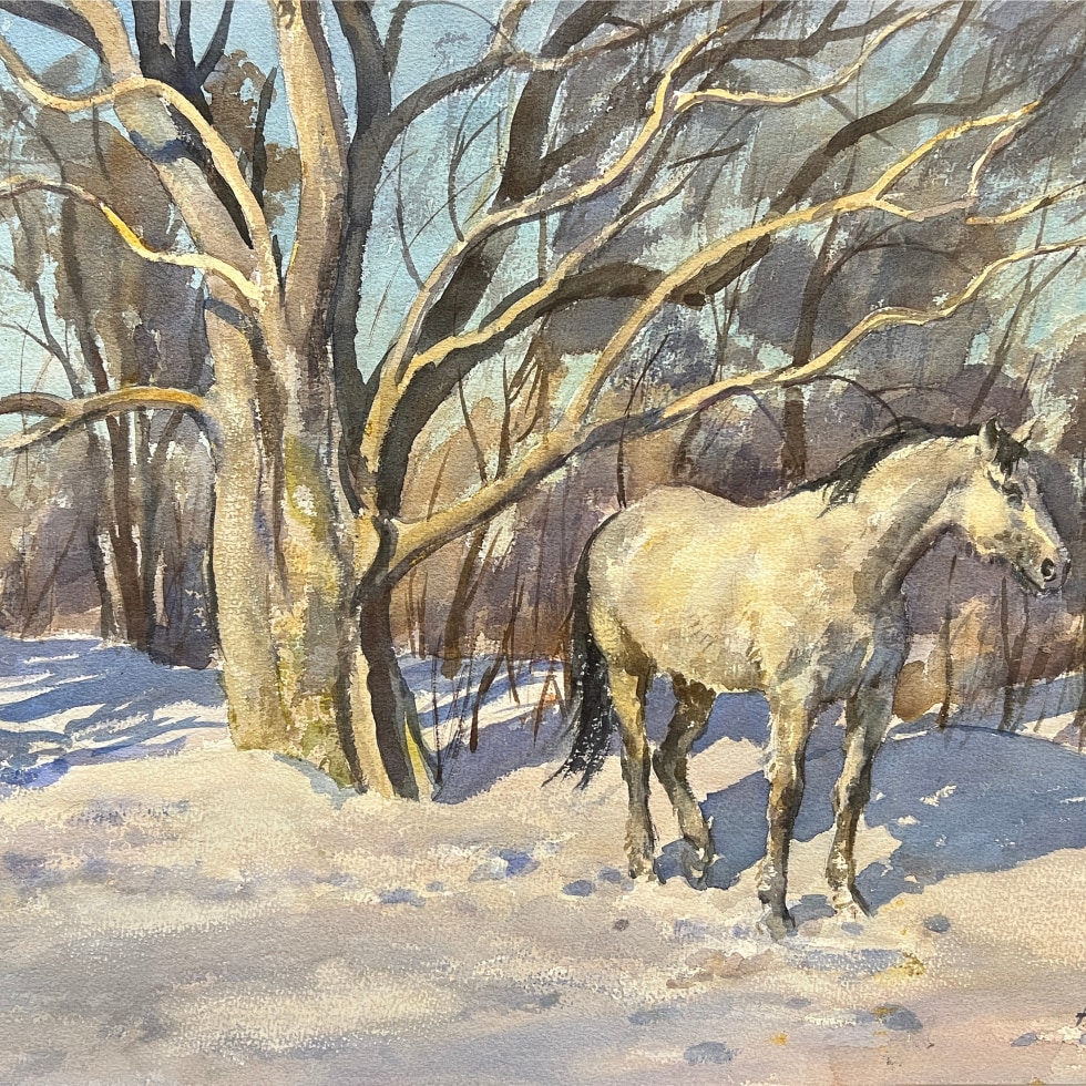 White Horse in Winter-Henry J. Simpkins