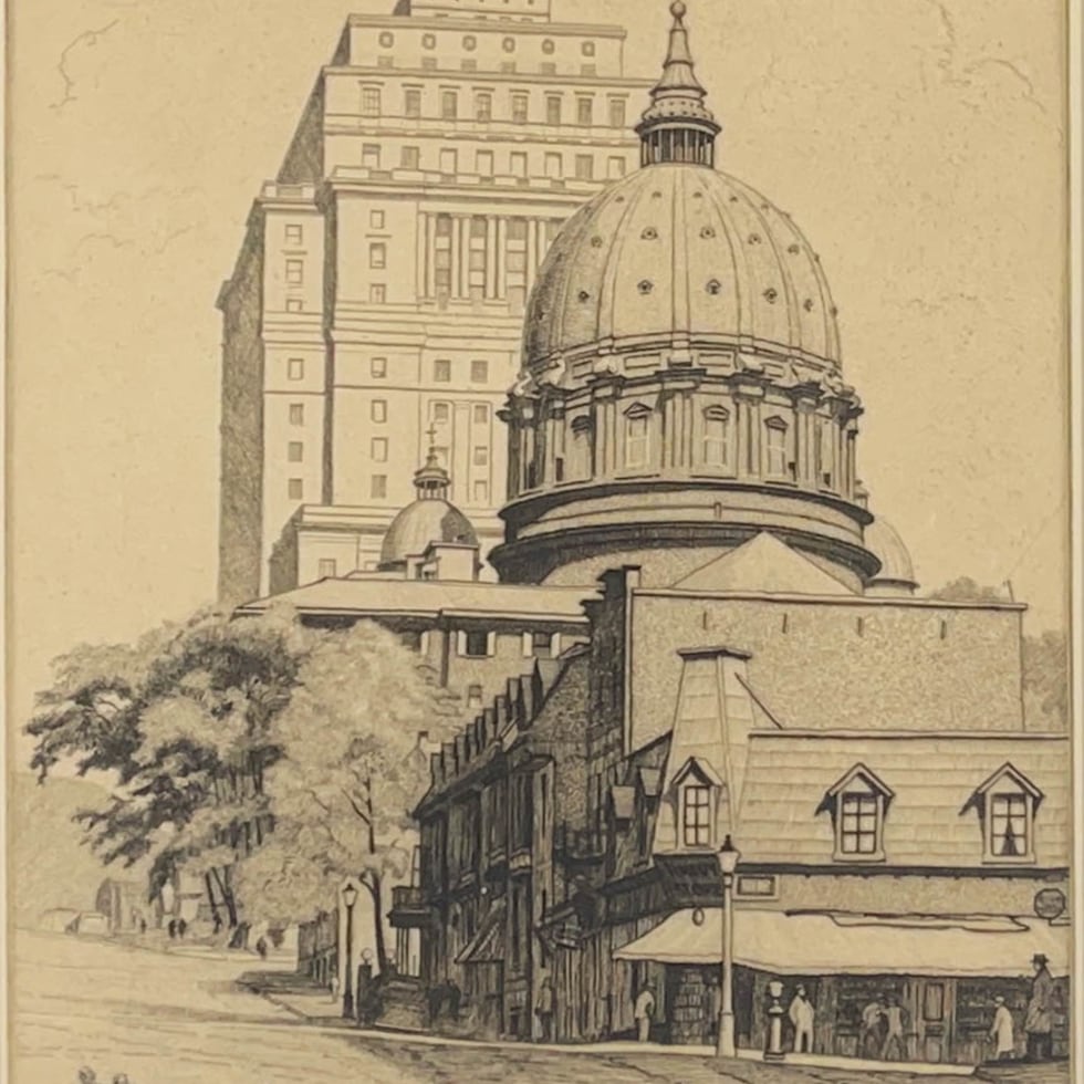 St. James Cathedral from the West (or St. James Cathedral, Dominion Square, Montreal)-Frederick B. Taylor