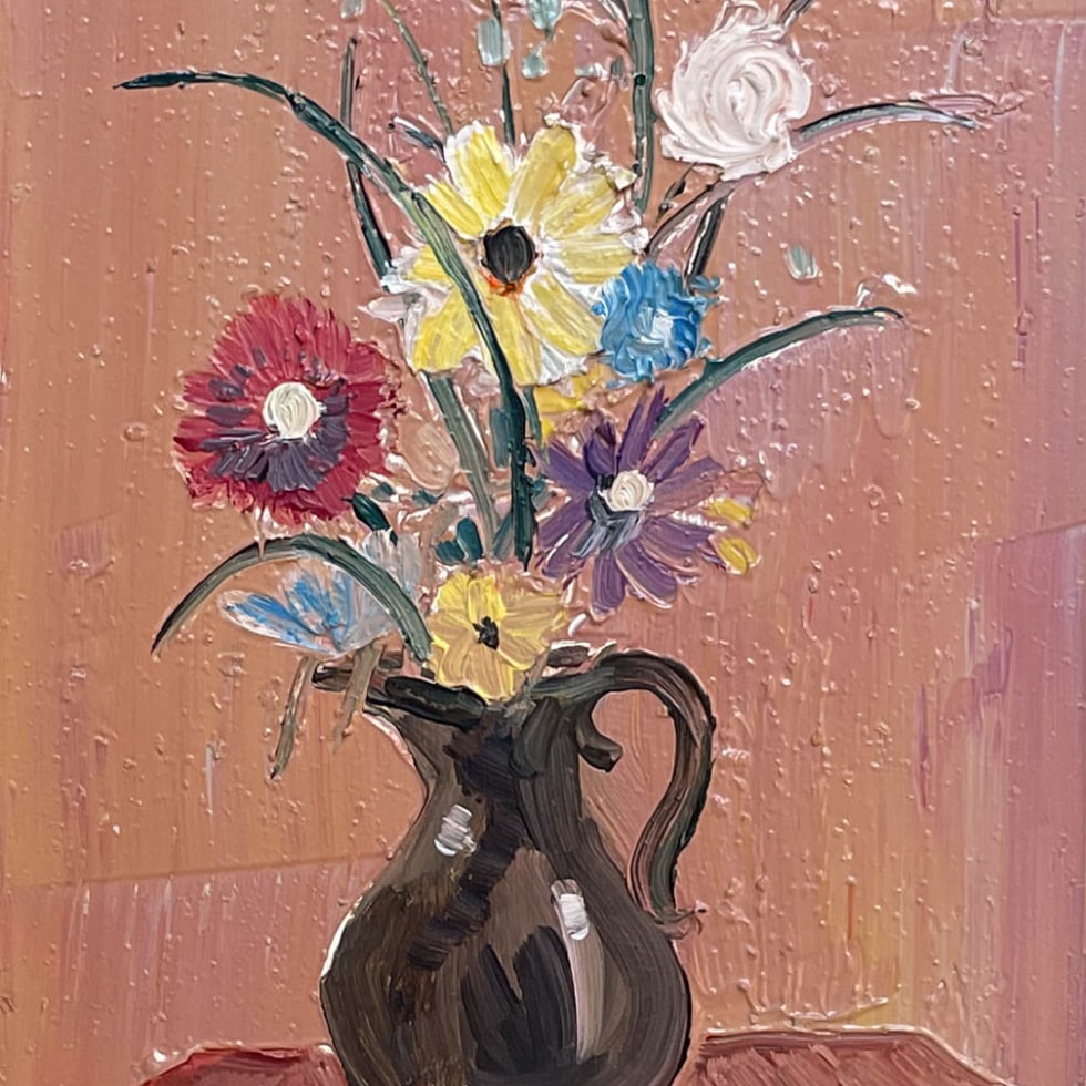 Floral with Brown Jug-Lorne Bouchard