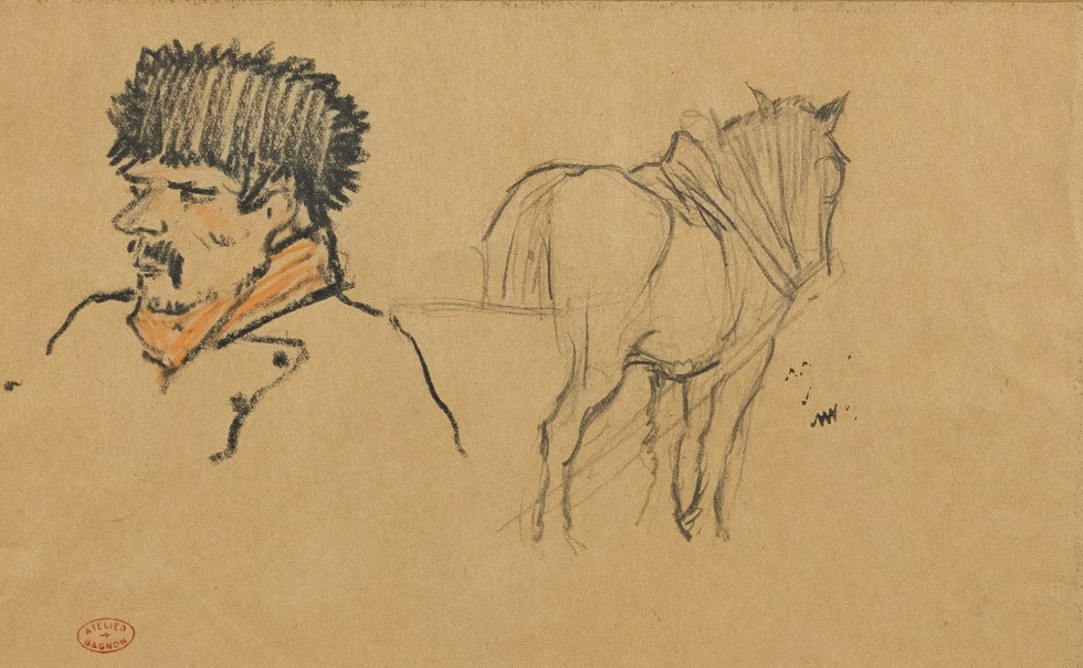 Clarence A. Gagnon, Étude d'un cocher et son cheval