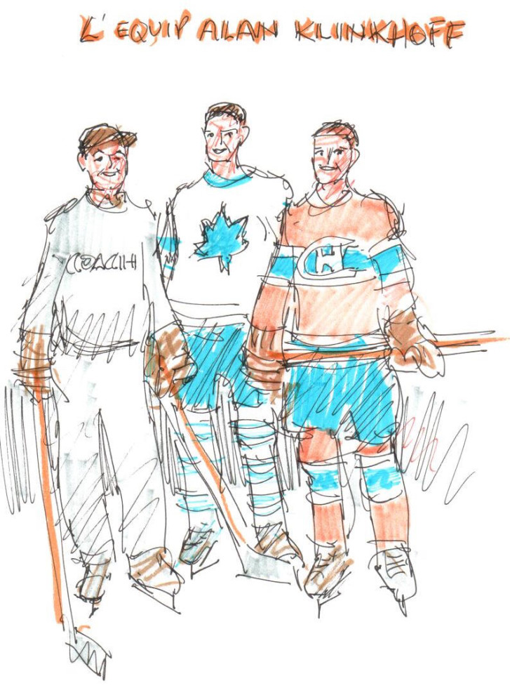 John Little Portrait of Alan, Jonathan & Craig Klinkhoff, 2014 Drawing - Dessin