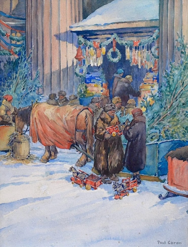 Paul Caron, Noël, marché Bonsecour, 1920 (circa)
