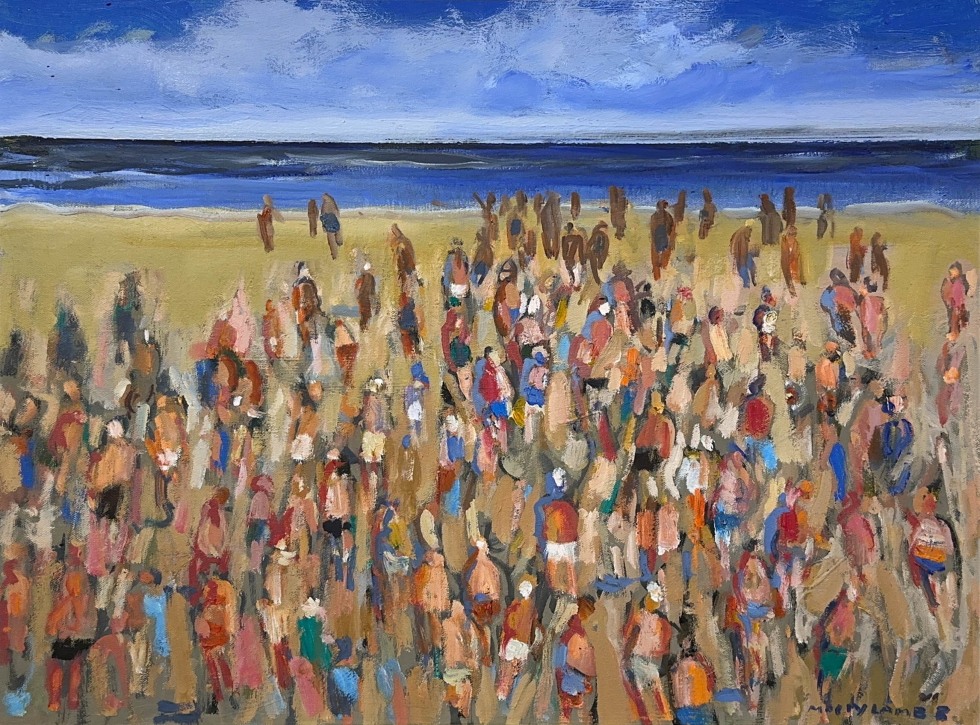 Molly Lamb Bobak, Crowded Beach, 2000