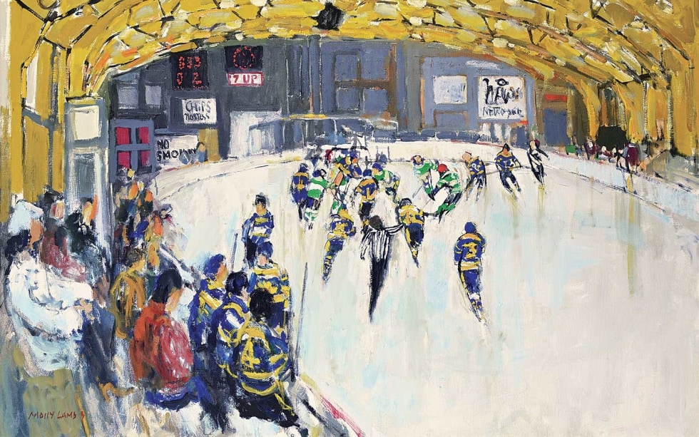Molly Lamb Bobak Old Timers Oil on canvas 30 x 48 in 76.2 x 121.9 cm