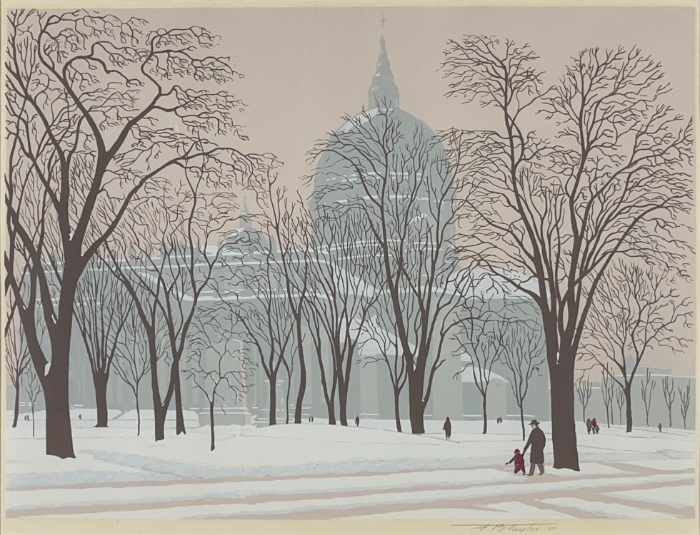 Frederick B. Taylor, St. James Cathedral, Mtl., Winter (Pink), 1957 (July)
