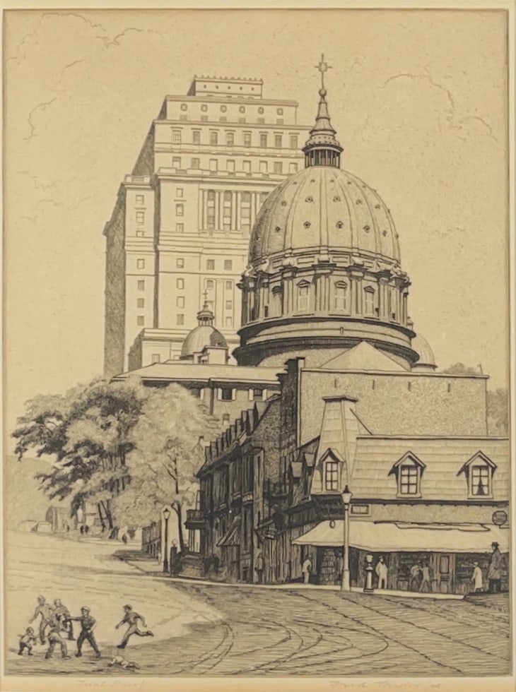 Frederick B. Taylor, St. James Cathedral from the West (or St. James Cathedral, Dominion Square, Montreal), 1948 (April)