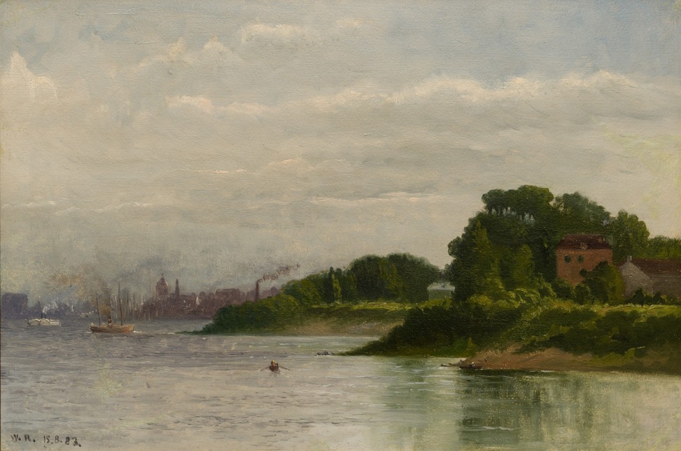 William Raphael, Looking towards Montreal from the South Shore, 1883 (August 8)
