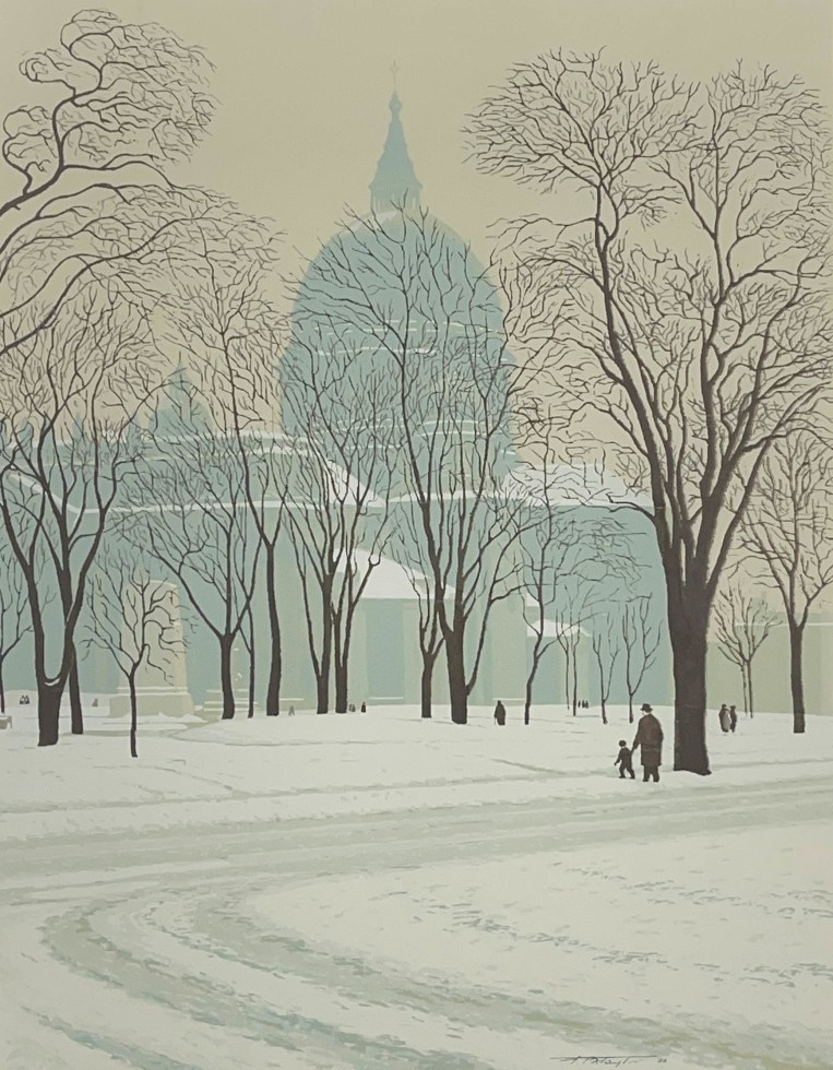 Frederick B. Taylor, St. James Cathedral, Mtl., Winter (Blue), 1956 (July)